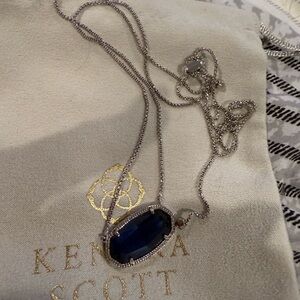 Kendra Scott Blue and Silver Necklace with Elegant Pendant